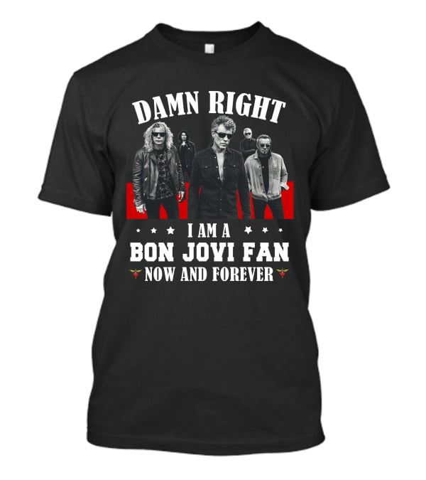 Bon Jovi Band Style BJV 47 Red And Black Ensemble T-Shirt