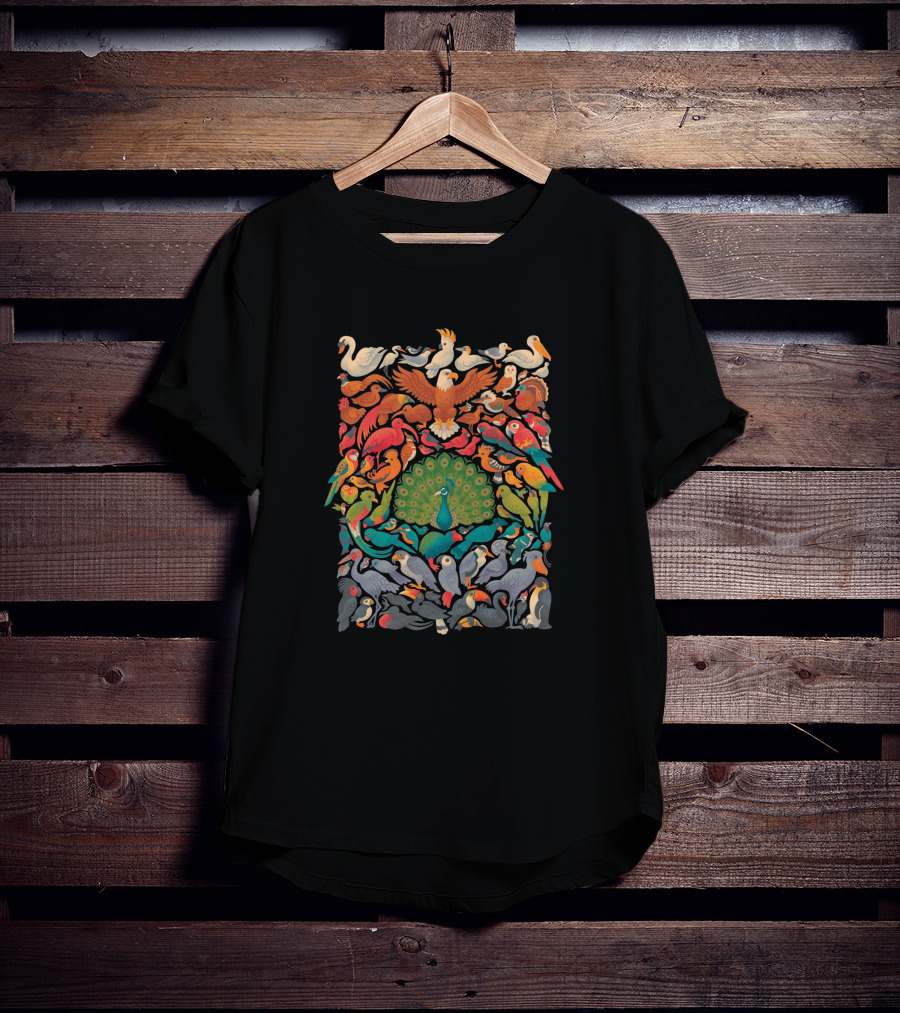 Aerial Spectrum 1716566 Colorful Birds And Peacock Majestic T-Shirt