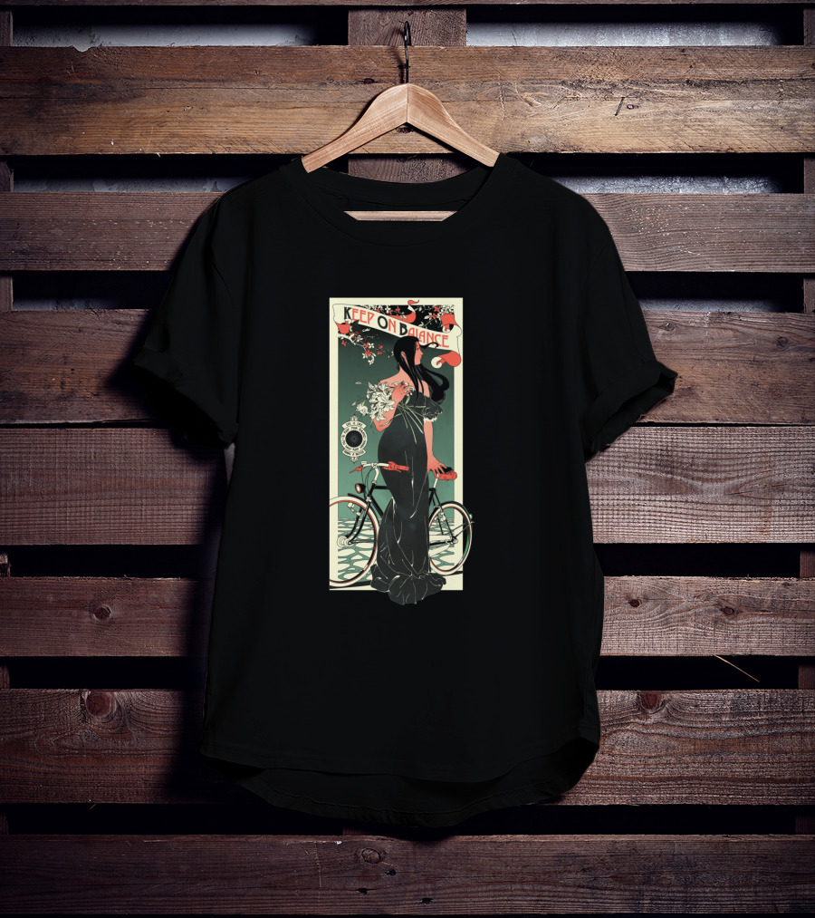 Keep On Balance Bicycle Art Nouveau Woman Vintage 1740788 T-Shirt