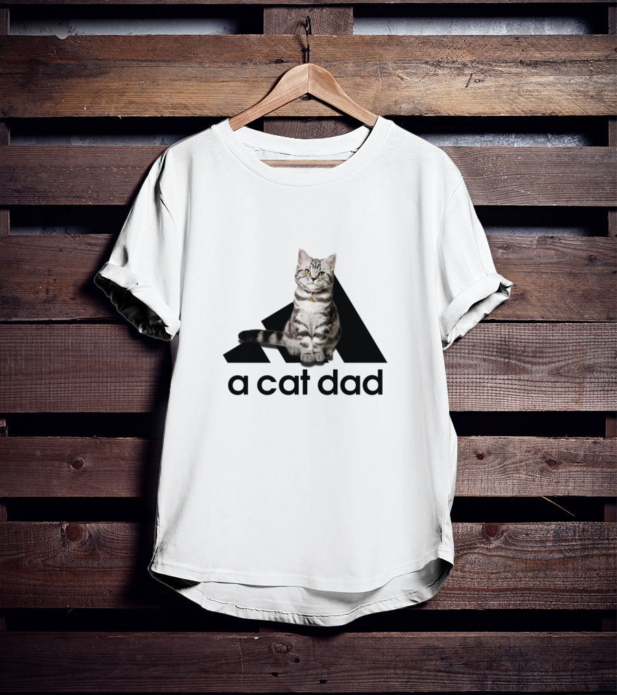 A Cat Dad Logo Style With Tabby Cat T-Shirt