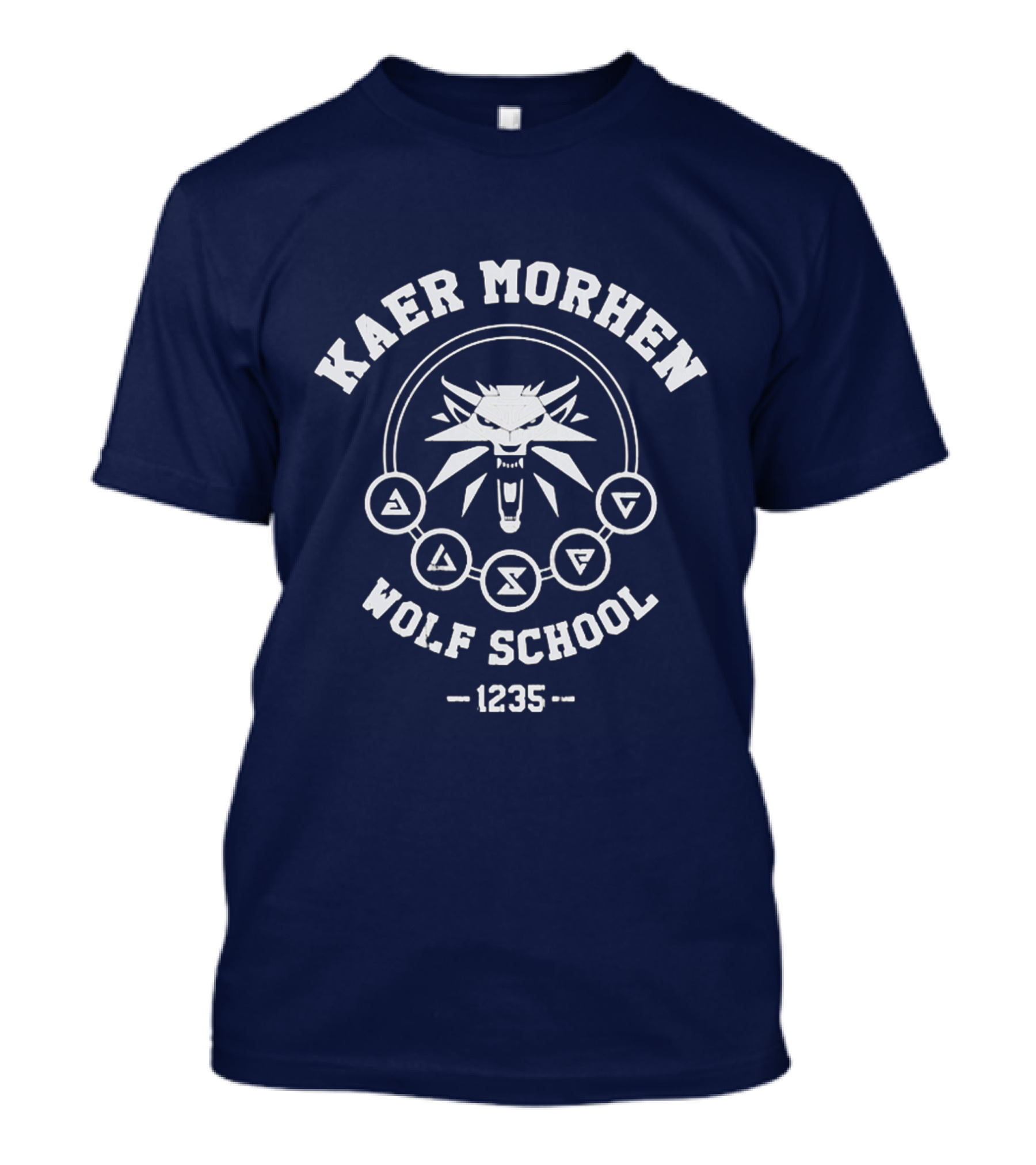 Kaer Morhen Wolf School 1235 JINX Witcher 3 Men's Signs Of The Witcher T-Shirt