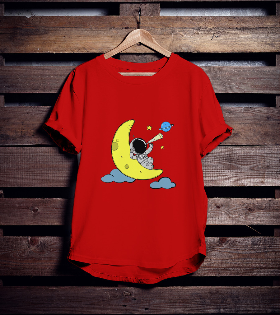 Astronaut On Moon For Women Universe Adventure T-Shirt