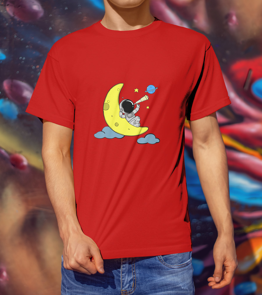 Astronaut On Moon For Women Universe Adventure T-Shirt