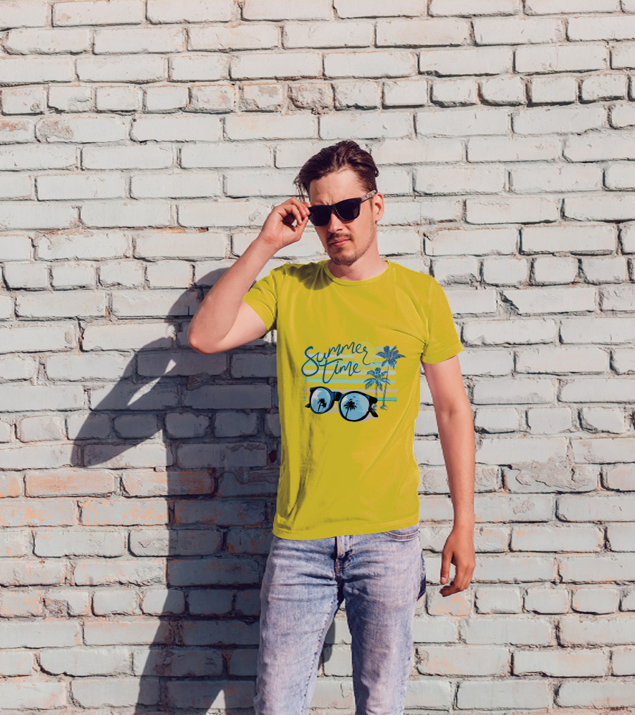 Summer Time Sunglasses Palm Trees Beach T-Shirt