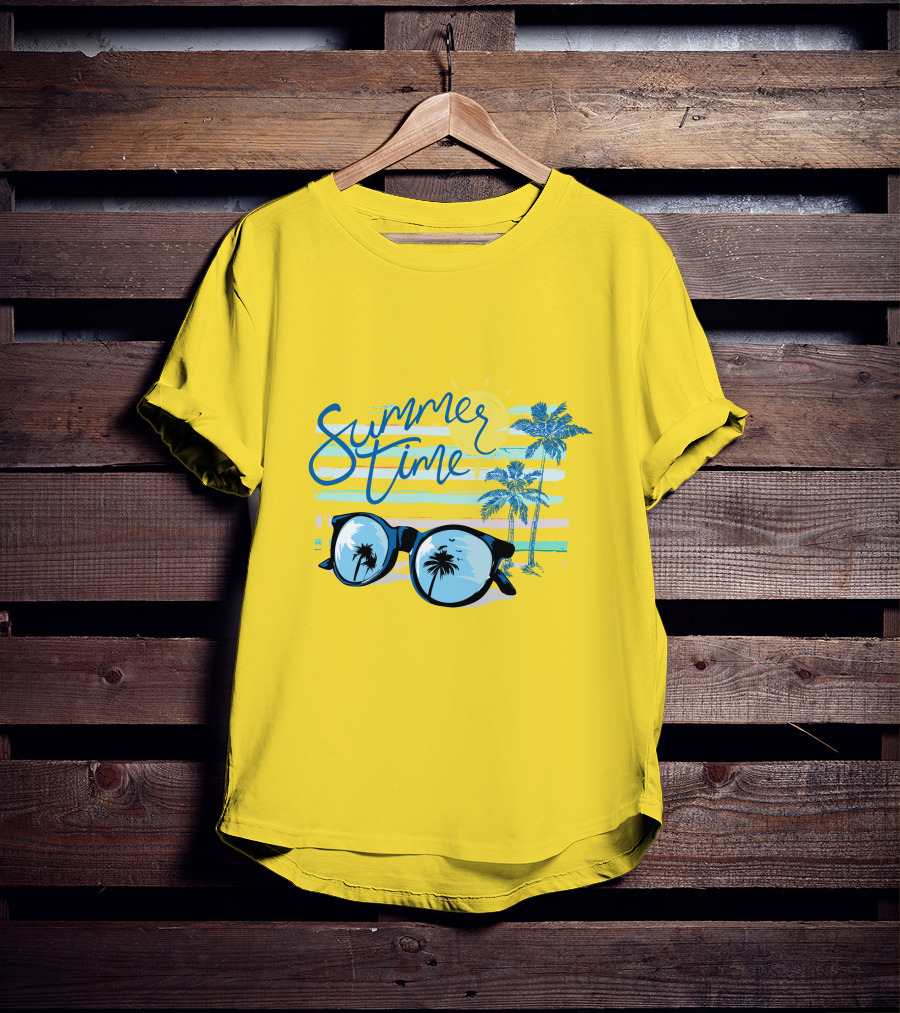 Summer Time Sunglasses Palm Trees Beach T-Shirt