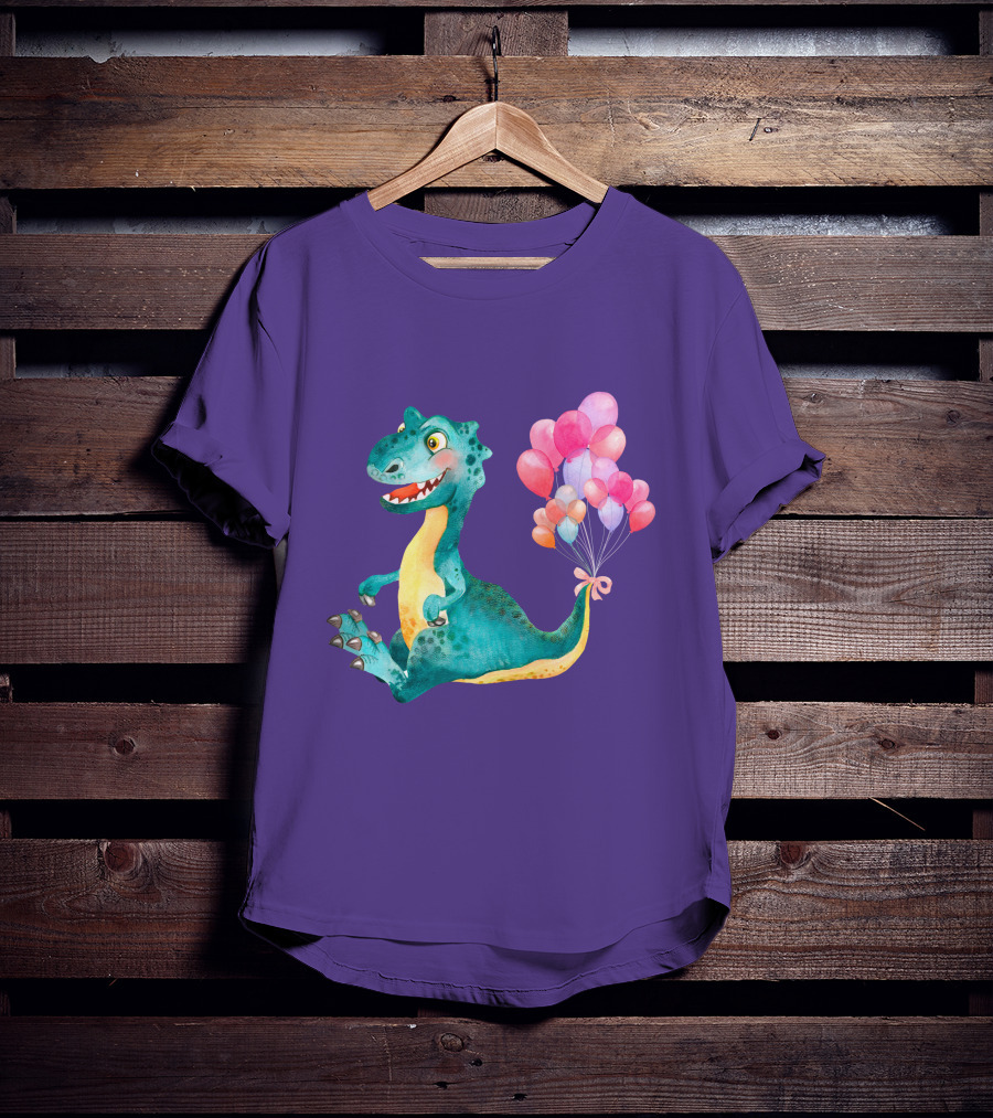 Dinosaur With Colorful Balloons T-Shirt