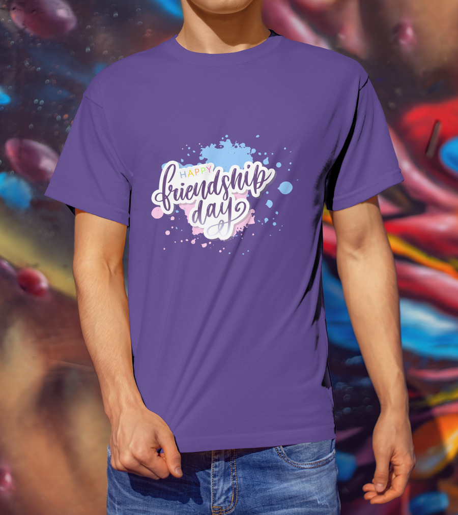 Happy Friendship Day Colorful Splashes T-Shirt
