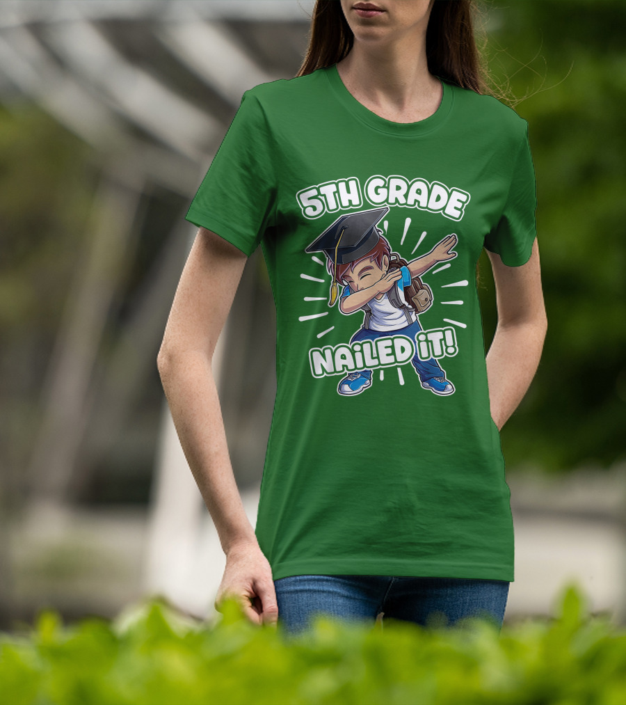 5th Grade Class Graduation Boy Nailed It T-Shirt