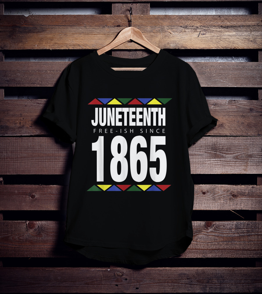 Juneteenth Free-Ish Since 1865 Independence With African-Inspired Triangles T-Shirt