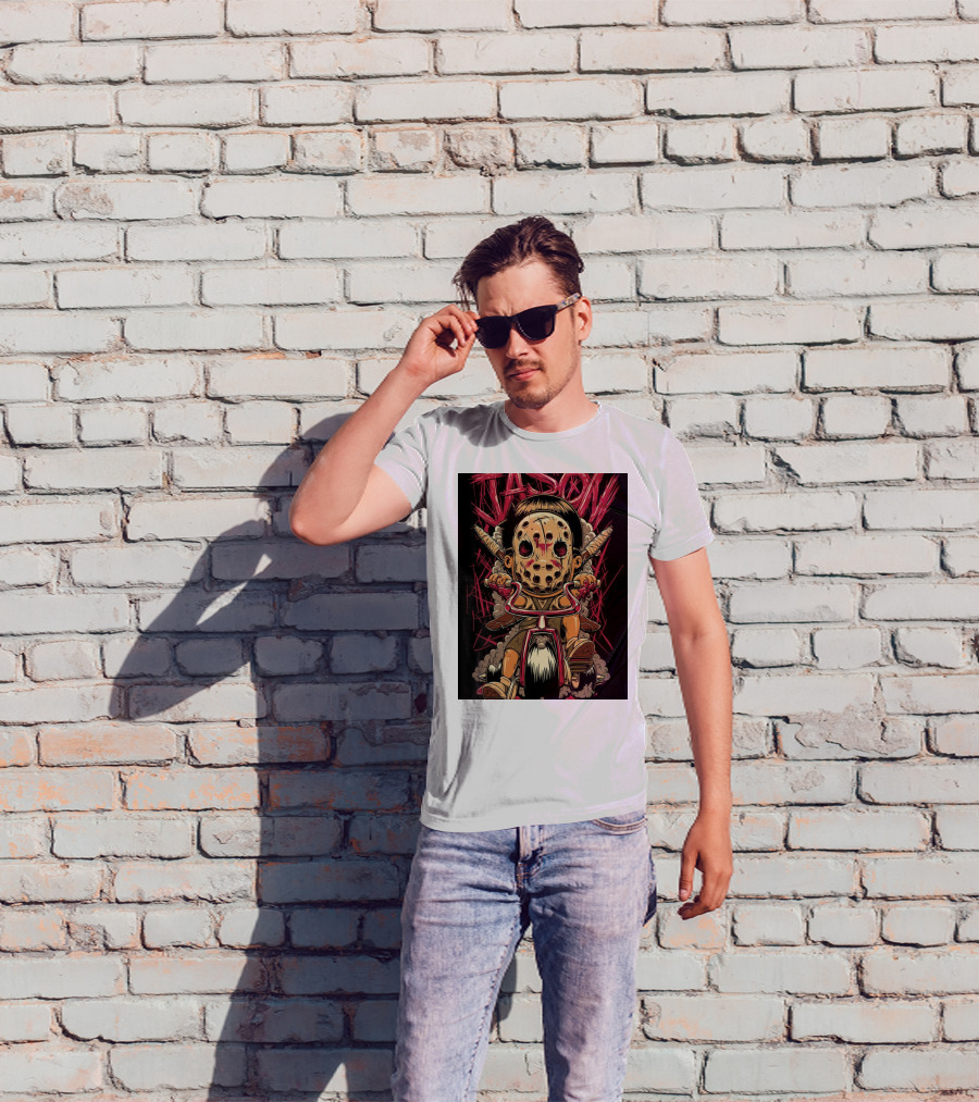 Jason Masked Tricycle Rider With Knives T-Shirt