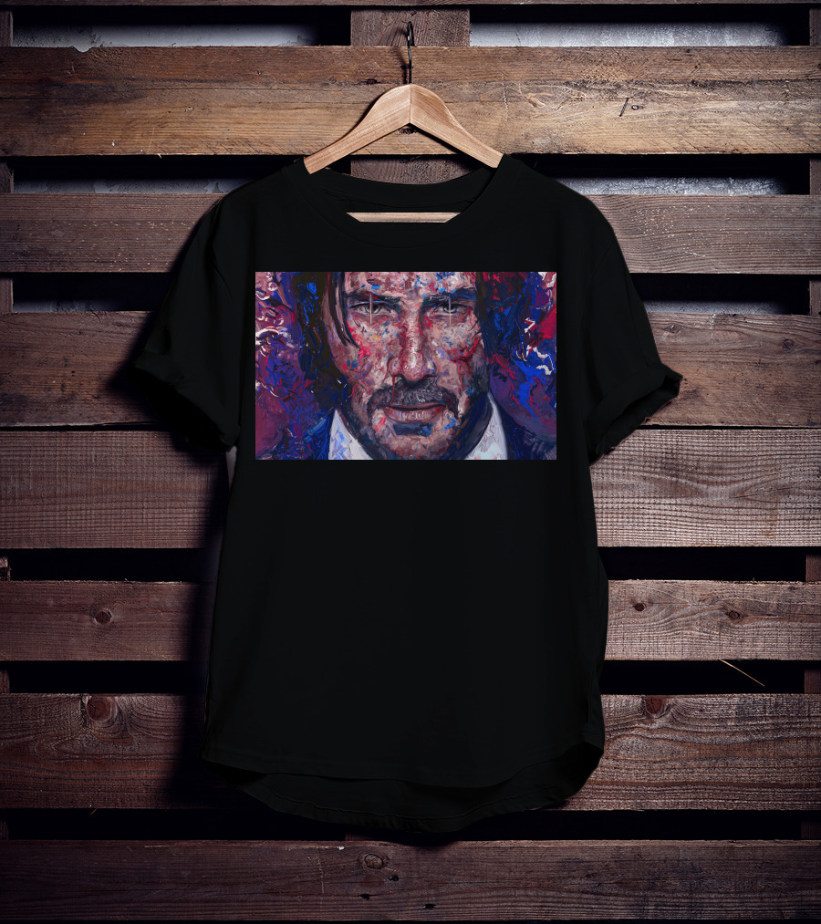 John Wick Keanu Reeves Colorful Paint Abstract T-Shirt