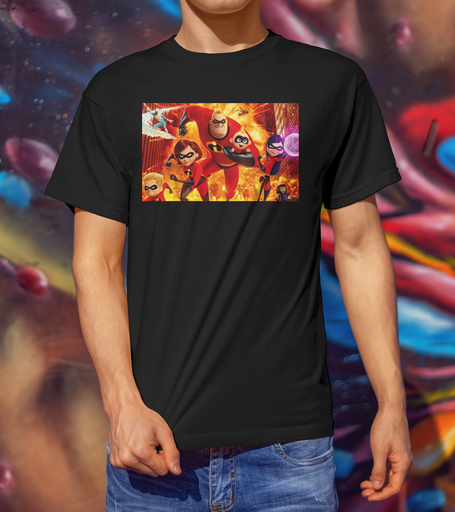 The Incredibles Family Action Adventure Pixar Scene T-Shirt