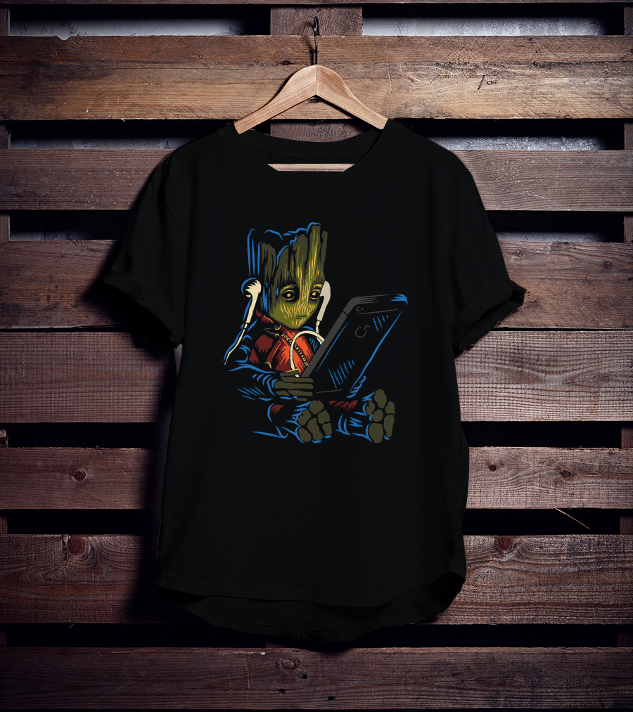 Groot Guardians Of The Galaxy Music Tablet T-Shirt