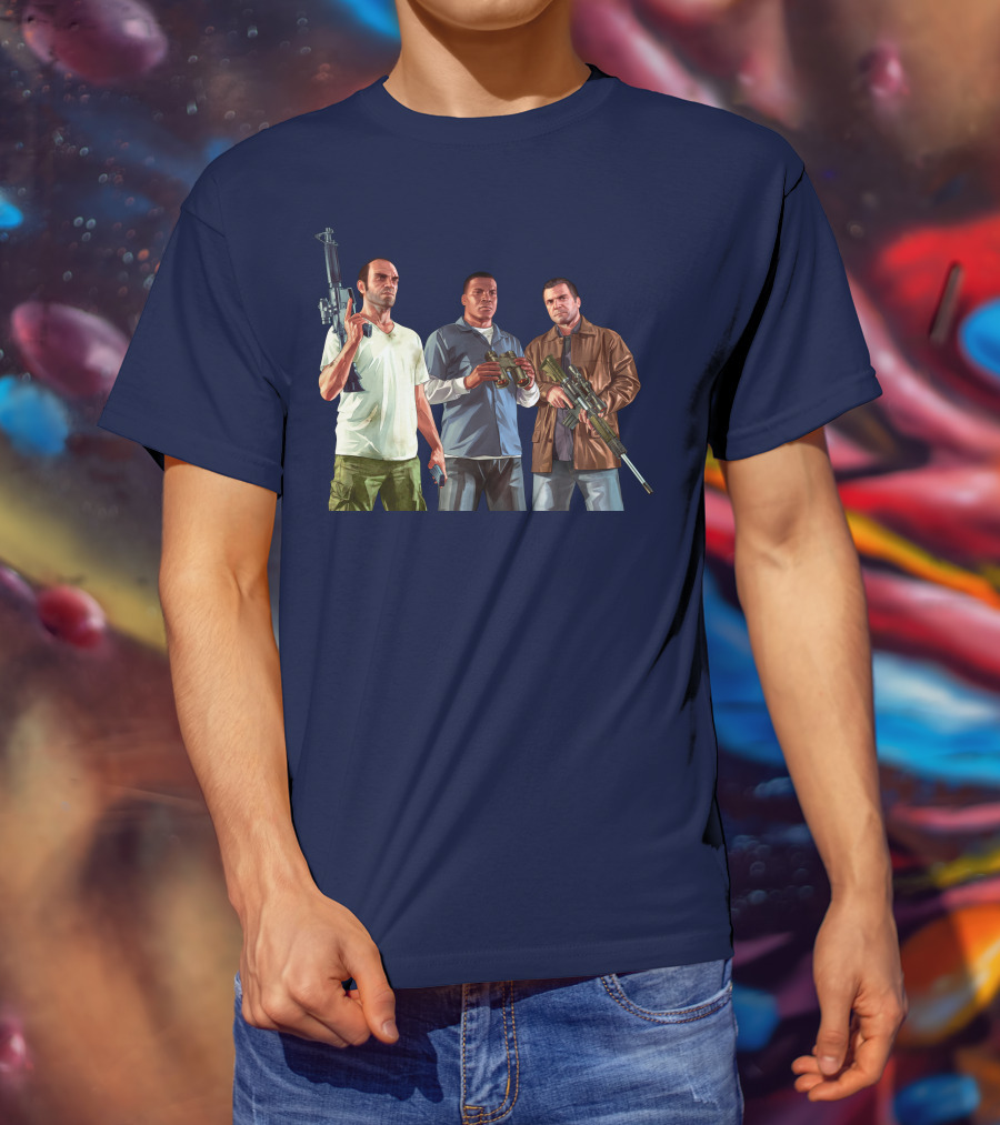 Grand Theft Auto Characters With Weapons T-Shirt