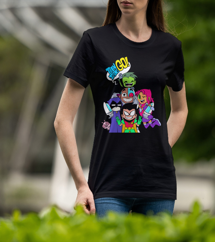 Teen Titans Go Animated Characters Group T-Shirt