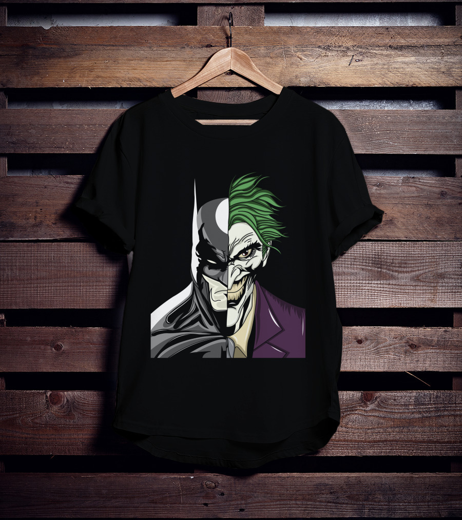 Split Face Batman Joker Fusion Iconic T-Shirt