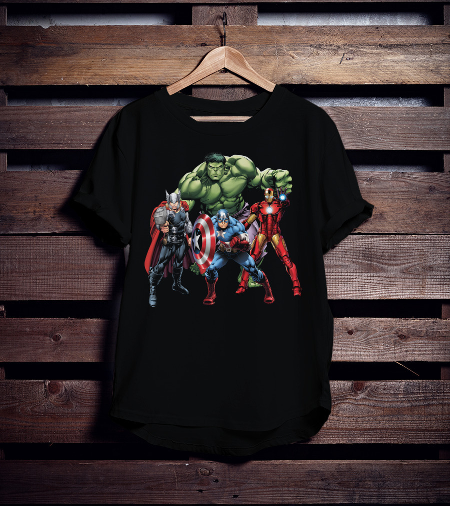 Thor Hulk Captain America Iron Man Avenger Team T-Shirt