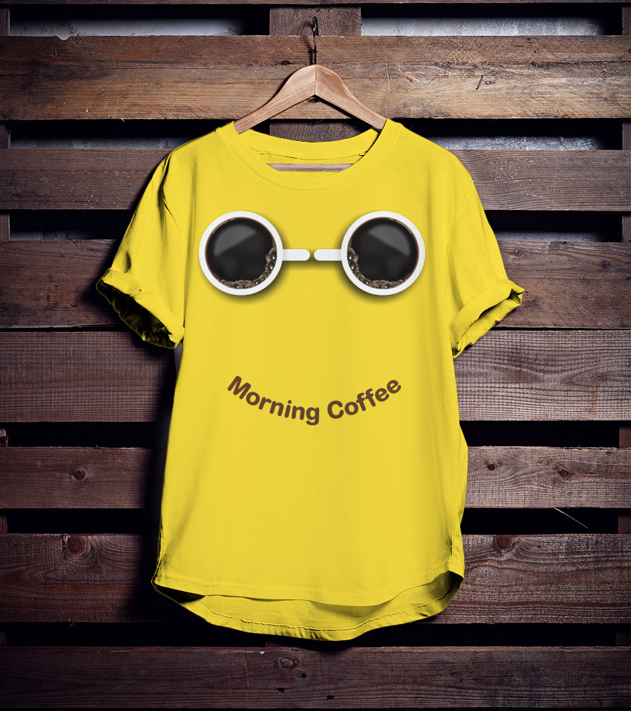 Morning Coffee Smile With Cup Glasses T-Shirt
