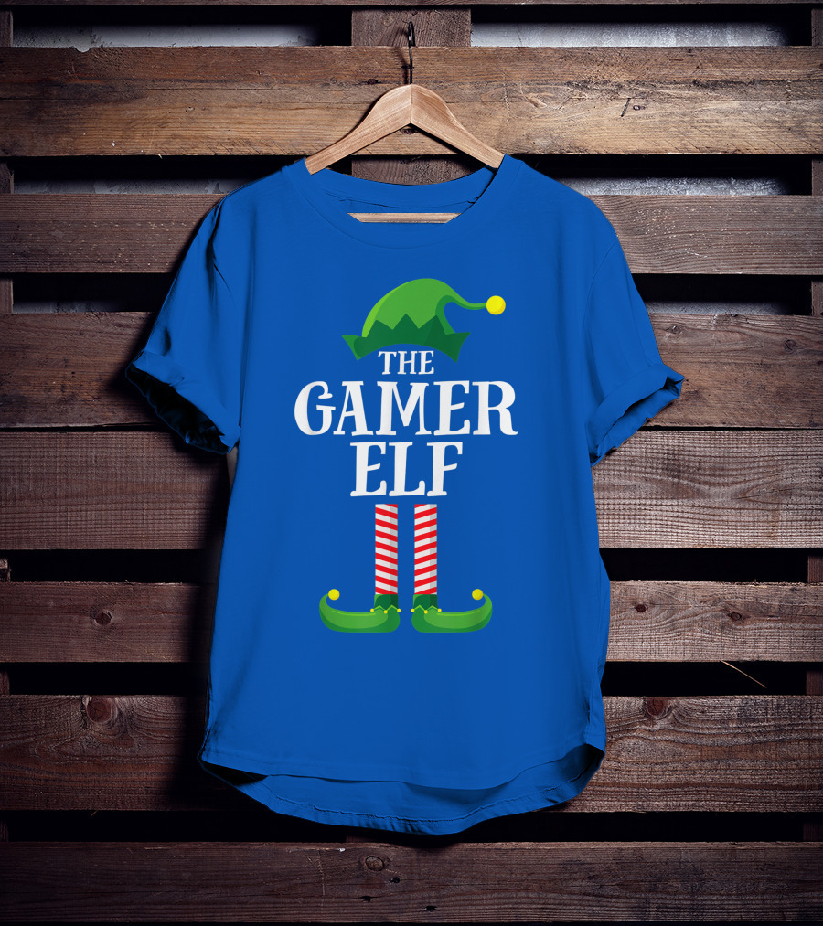 The Gamer Elf Matching Family Group Christmas Party Holiday T-Shirt