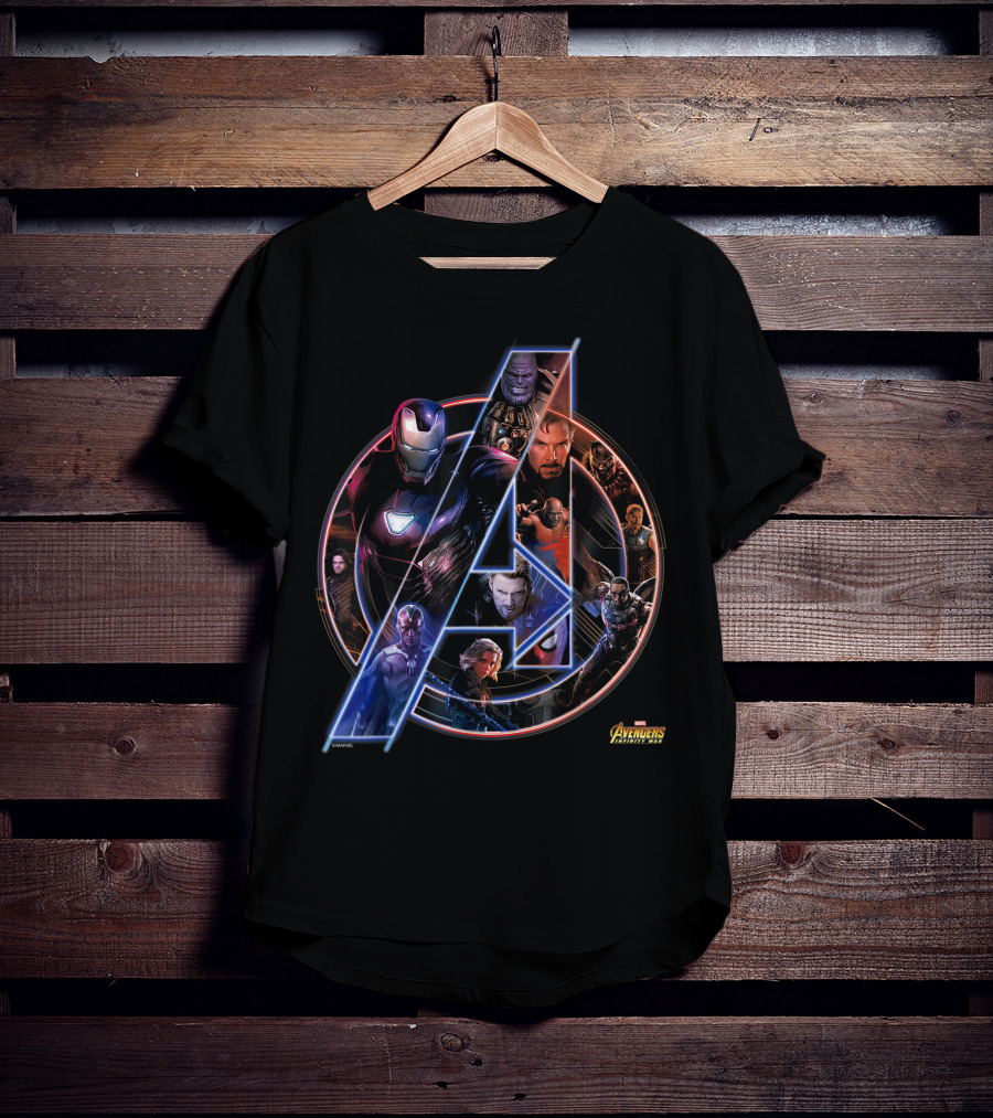 Avengers Infinity War Neon Team Marvel Characters T-Shirt