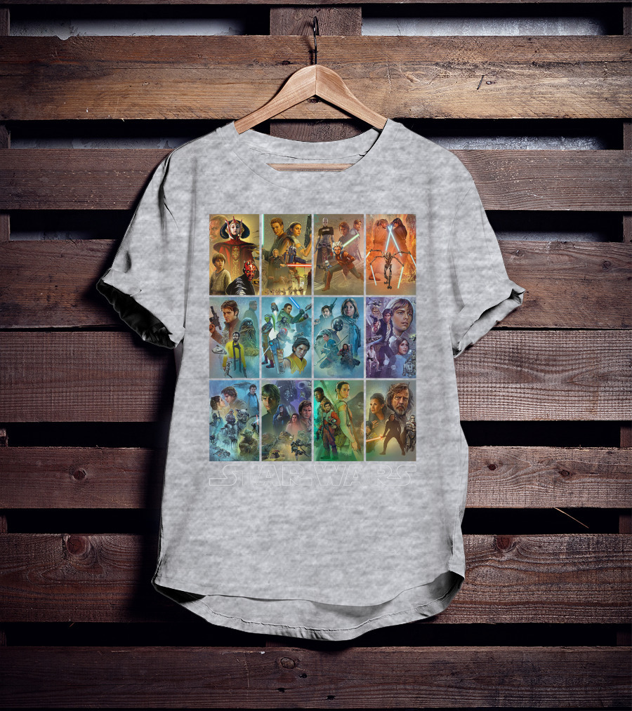 Star Wars Celebration Mural Panels Iconic Characters And Scenes T-Shirt