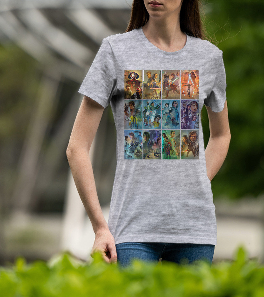 Star Wars Celebration Mural Panels Iconic Characters And Scenes T-Shirt