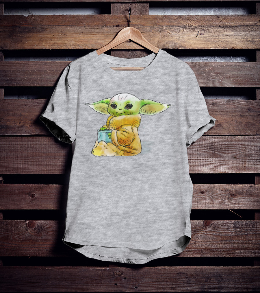 Star Wars The Mandalorian The Child Baby Yoda Drinking Soup T-Shirt