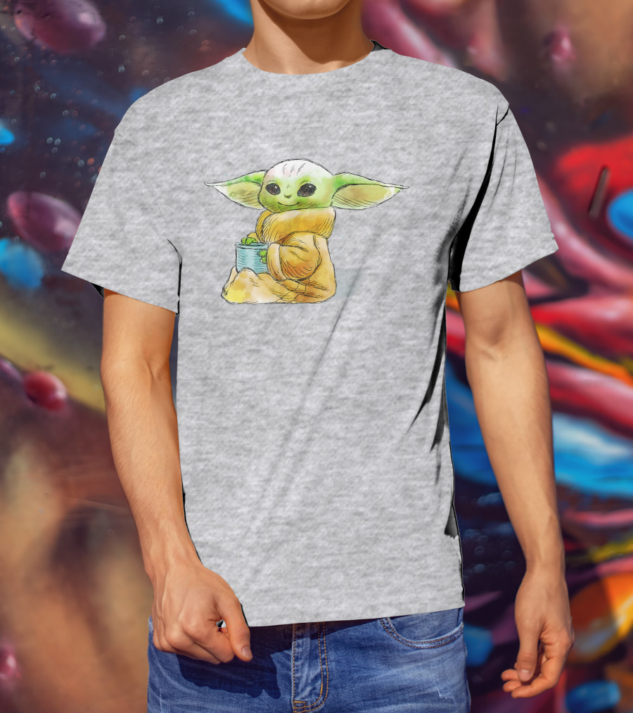 Star Wars The Mandalorian The Child Baby Yoda Drinking Soup T-Shirt