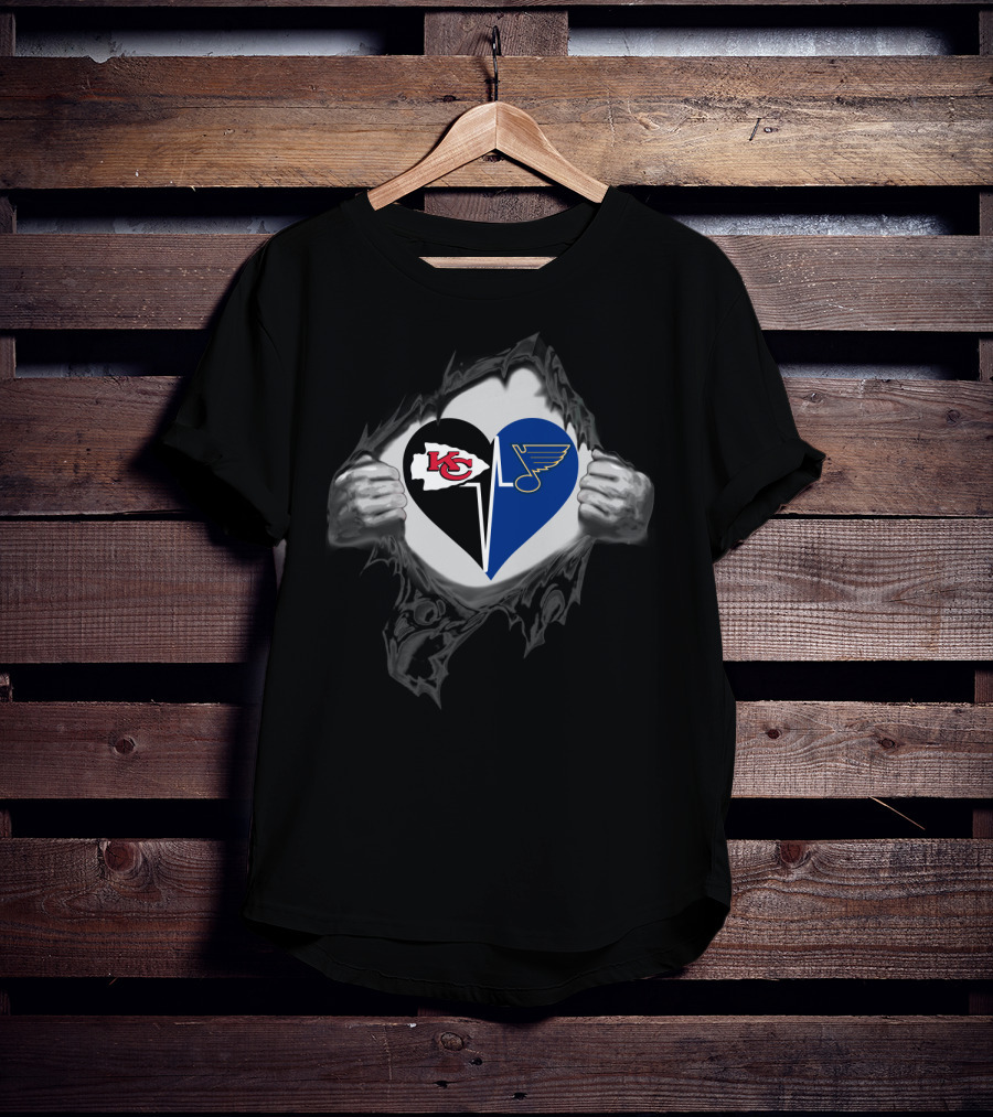 Kansas City Chiefs And St. Louis Blues Heart T-Shirt