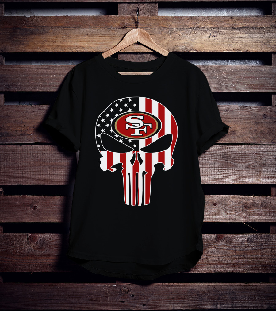 San Francisco 49ers American Flag Punisher T-Shirt
