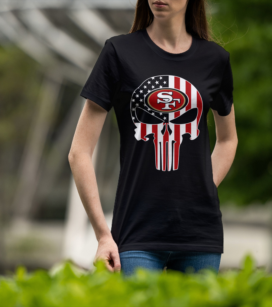 San Francisco 49ers American Flag Punisher T-Shirt