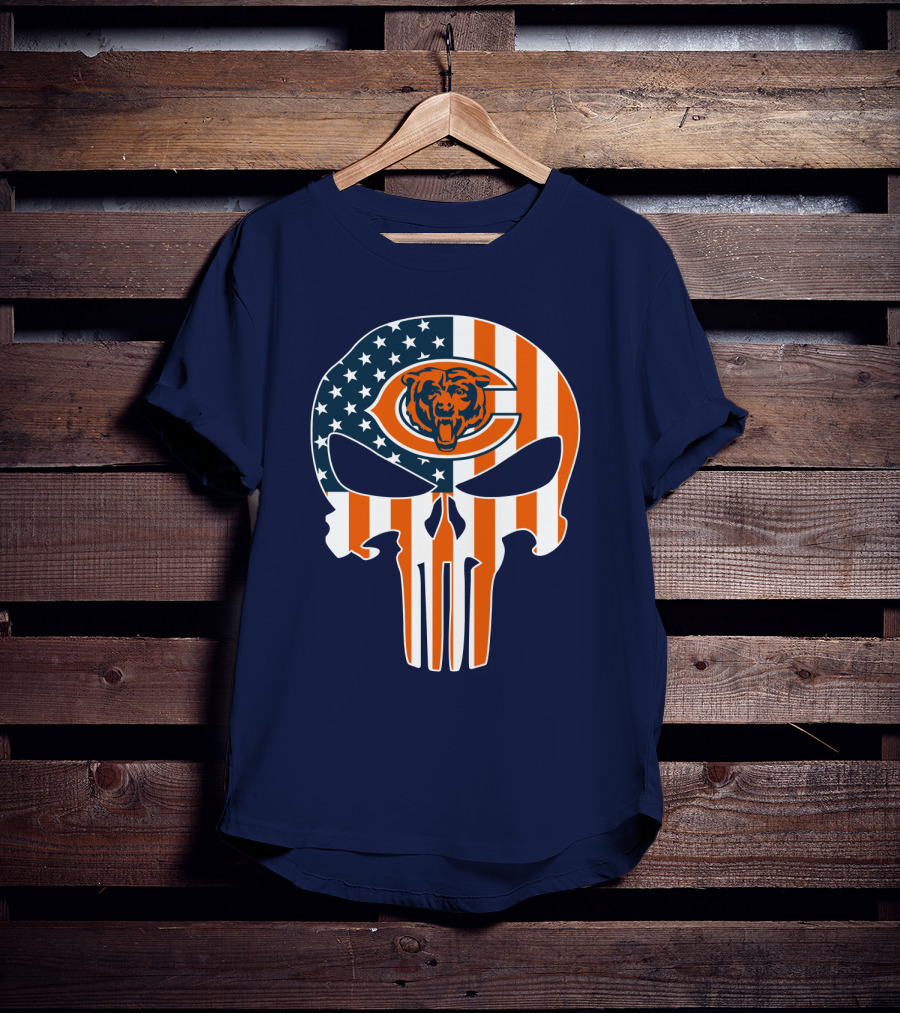 Chicago Bears Punisher American Flag T-Shirt
