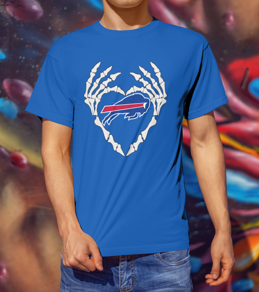 Buffalo Bills Skeleton Heart T-Shirt