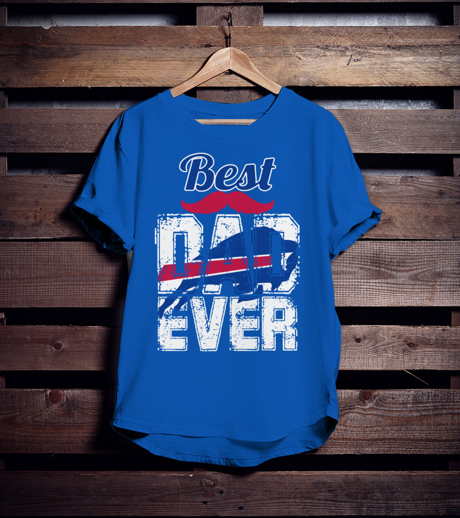 Best Dad Ever Buffalo Football Fan Mustache T-Shirt