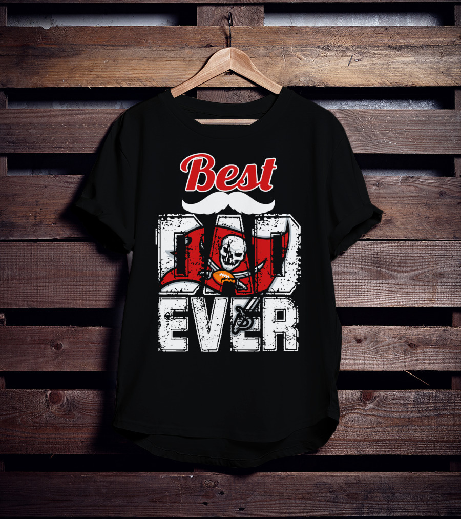 Best Dad Ever Buccaneers Football Skull Flag T-Shirt