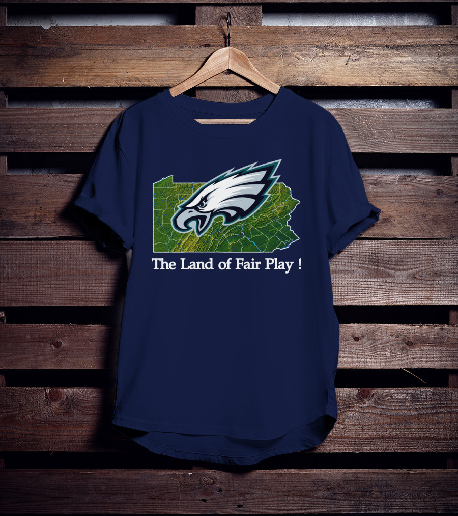 Philadelphia Eagles The Land Of Fair Play Pennsylvania Map T-Shirt