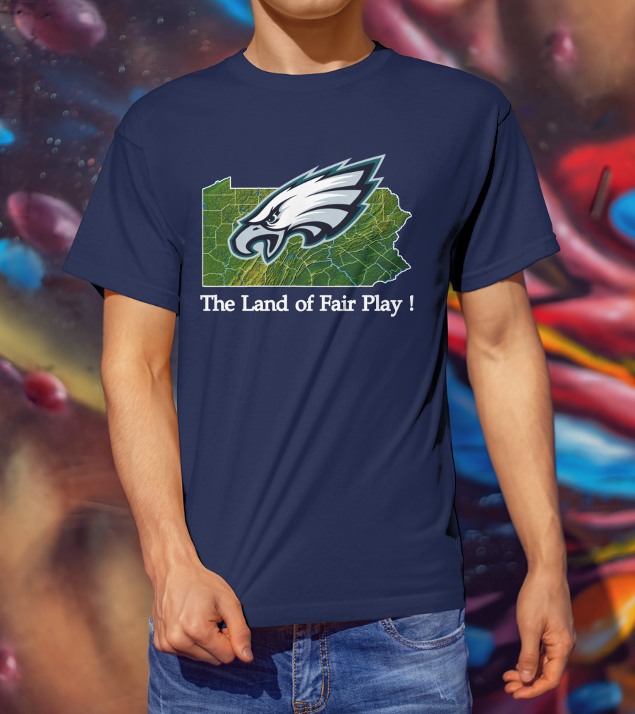 Philadelphia Eagles The Land Of Fair Play Pennsylvania Map T-Shirt