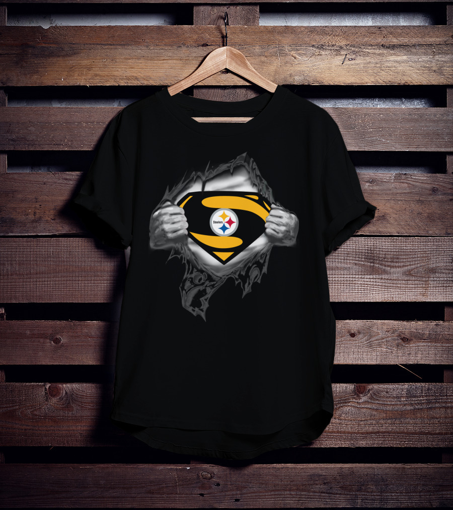 Super Steelers Emblem Rip Through T-Shirt