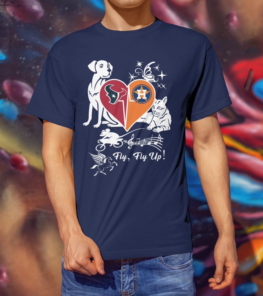 Houston Texans And Astros Love Fly Fly Up T-Shirt