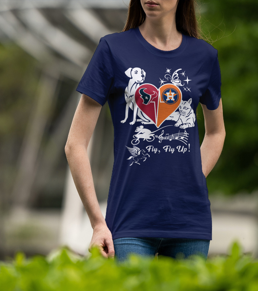 Houston Texans And Astros Love Fly Fly Up T-Shirt
