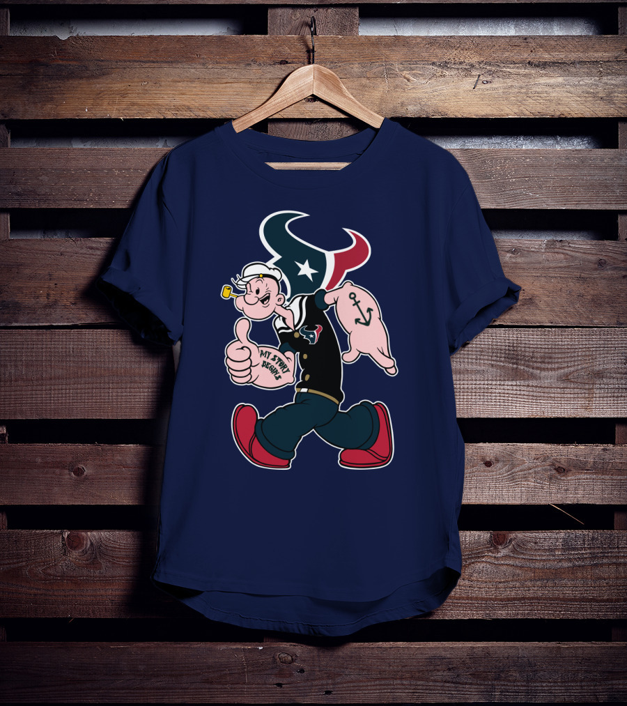 Texans Popeye My Story Begins Anchor T-Shirt