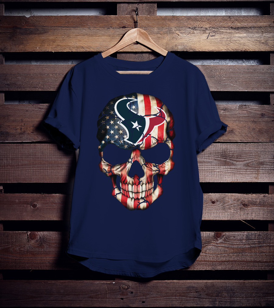 Texans Skull American Flag T-Shirt