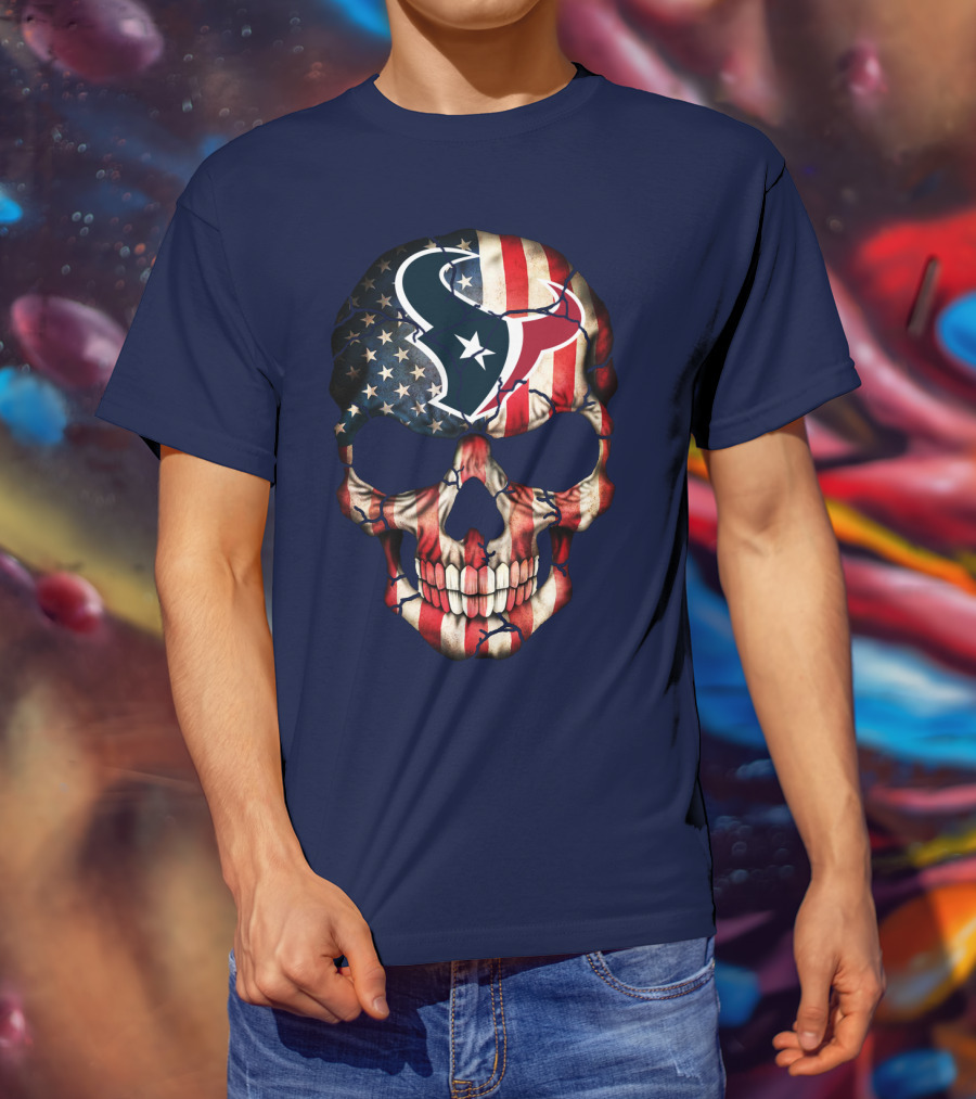 Texans Skull American Flag T-Shirt