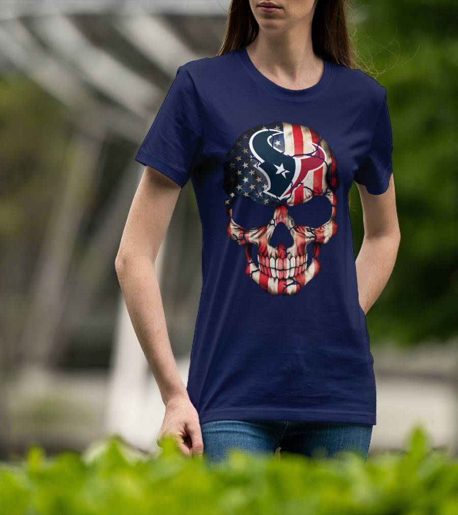 Texans Skull American Flag T-Shirt