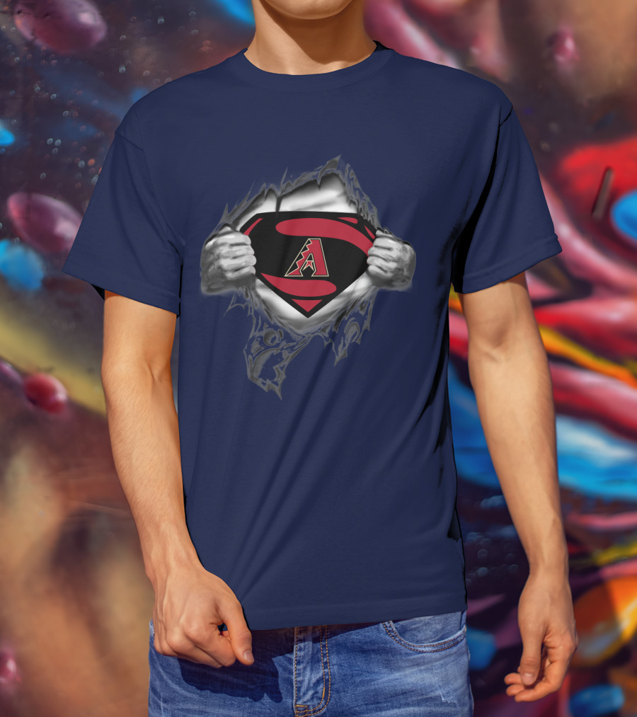 Arizona Diamondbacks Superhero Logo Burst T-Shirt