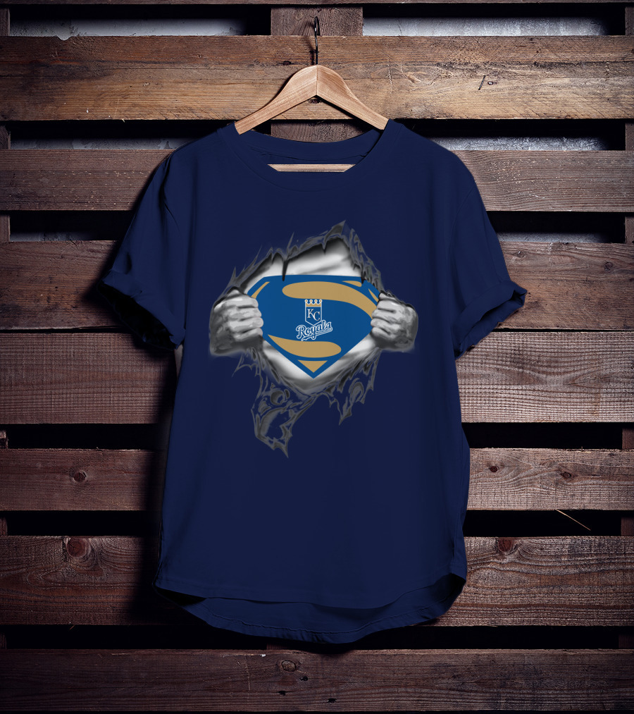 Kansas City Royals Superman Logo Torn T-Shirt