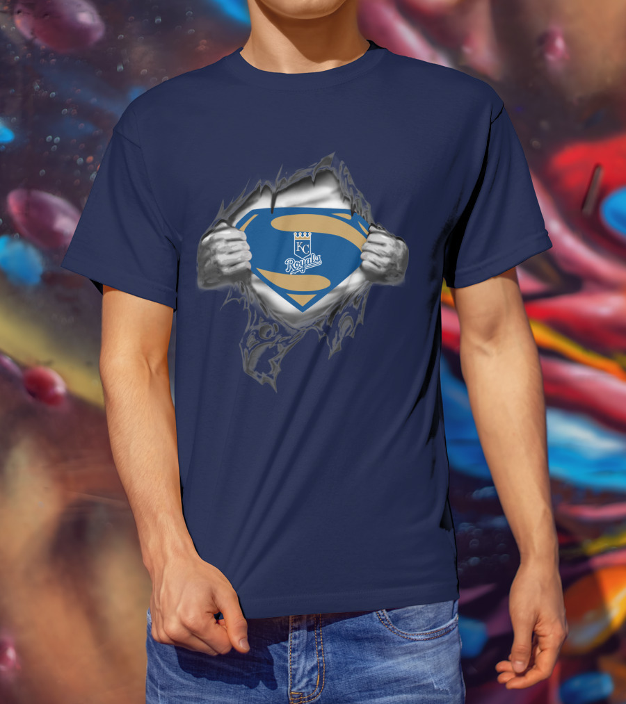 Kansas City Royals Superman Logo Torn T-Shirt