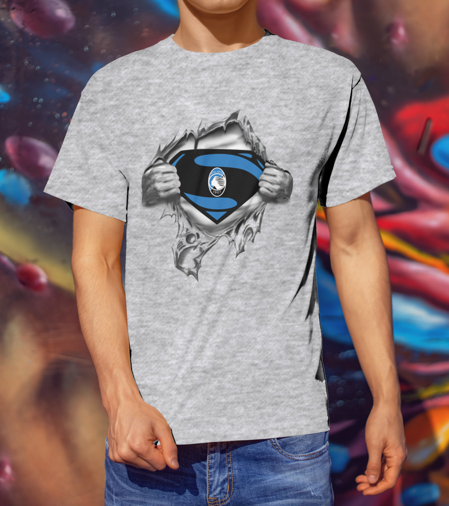 Atalanta 1907 Emblem With Superhero Tear T-Shirt