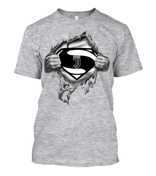 Juventus Superman Emblem Burst Through Steel T-Shirt