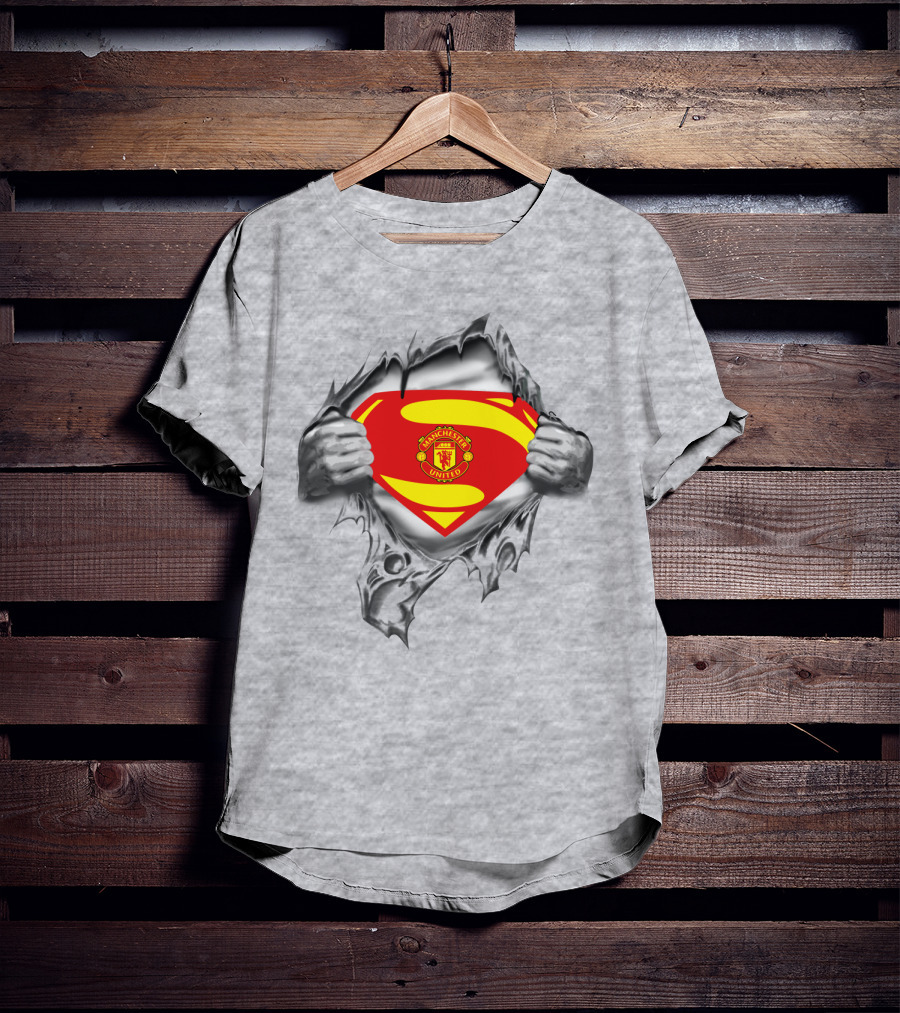 Superman Manchester United Crest Rip Open T-Shirt